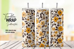 Watercolor floral tumbler wrap sublimation png Product Image 1