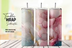 Glitter flower tumbler wrap sublimation Product Image 1