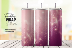 Pink Ombre Glitter Sparkle Tumbler Wrap Sublimation Product Image 1