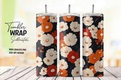Watercolor floral tumbler wrap sublimation png Product Image 1