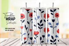 Watercolor floral tumbler wrap sublimation png Product Image 1
