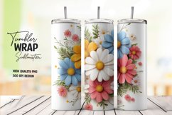 Multicolor 3d floral tumbler wrap sublimation design Product Image 1