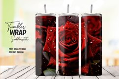 3d red rose tumbler wrap sublimation Product Image 1
