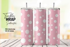 Pink and white polka dots tumbler wrap sublimation Product Image 1