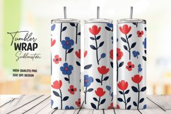 Watercolor floral tumbler wrap sublimation png Product Image 1