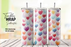 Watercolor heart pattern tumbler wrap sublimation Product Image 1