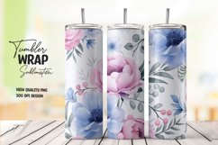 Watercolor flower tumbler wrap sublimation Product Image 1