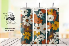 Watercolor floral tumbler wrap sublimation png Product Image 1