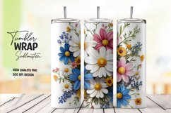 Multicolor 3d floral tumbler wrap sublimation design Product Image 1