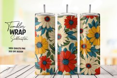 Watercolor floral tumbler wrap sublimation png Product Image 1