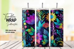Neon flower tumbler wrap sublimation Product Image 1