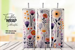 Watercolor floral tumbler wrap sublimation png Product Image 1