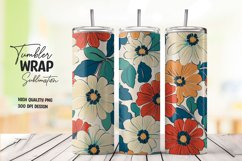 Watercolor floral tumbler wrap sublimation png Product Image 1