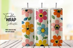 Watercolor floral tumbler wrap sublimation png Product Image 1