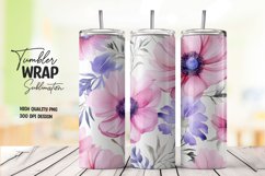 Watercolor flower tumbler wrap sublimation Product Image 1