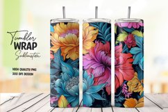 Neon flower tumbler wrap sublimation Product Image 1