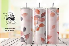 Watercolor leaves pattern tumbler wrap sublimation Product Image 1