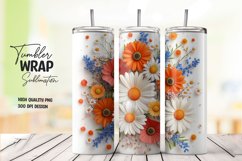 Multicolor 3d floral tumbler wrap sublimation design Product Image 1