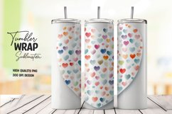 Heart seamless pattern tumbler wrap sublimation Product Image 1