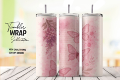 Butterfly watercolor tumbler wrap with soft texture Product Image 1