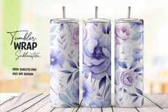 Watercolor flower tumbler wrap sublimation Product Image 1