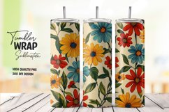 Watercolor floral tumbler wrap sublimation png Product Image 1