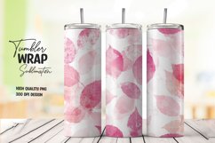 Watercolor leaves pattern tumbler wrap sublimation Product Image 1