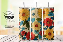 Watercolor floral tumbler wrap sublimation png Product Image 1