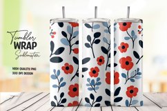 Watercolor floral tumbler wrap sublimation png Product Image 1