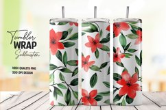 Watercolor floral tumbler wrap sublimation png Product Image 1