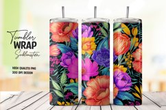 Neon flower tumbler wrap sublimation Product Image 1