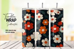Watercolor floral tumbler wrap sublimation png Product Image 1