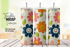 Watercolor floral tumbler wrap sublimation png Product Image 1