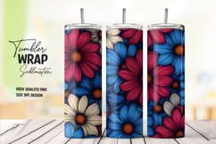 Watercolor floral tumbler wrap sublimation png Product Image 1