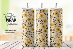 Watercolor floral tumbler wrap sublimation png Product Image 1