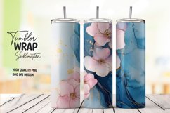 Glitter flower tumbler wrap sublimation Product Image 1