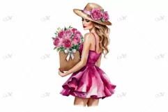 Fashion Girl in Summer Dress Clipart Product Image 1