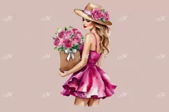 Fashion Girl in Summer Dress Clipart Product Image 2