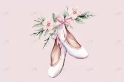 Ballet Shoes Watercolor Clipart Product Image 2