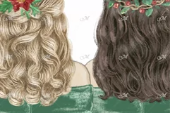 Friends on Christmas, Hand Drawn Clipart Product Image 3