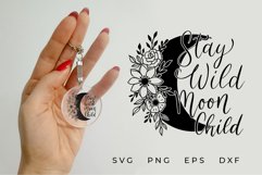 Stay Wild Moon Child SVG, Crescent Moon Quote SVG, Boho SVG Product Image 2