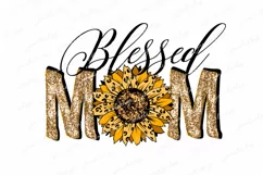 Blessed mom sunflower leopard print png, Mothers day design Product Image 1