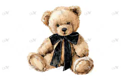 A Cuddly Teddy Bear - Watercolor illustration Product Image 1