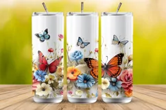 Floral Tumbler Wrap, Sublimation PNG Graphic, Meadow flowers Product Image 2