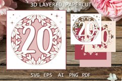 Greeting Card SVG, 20 Anniversary paper cutting template Product Image 1