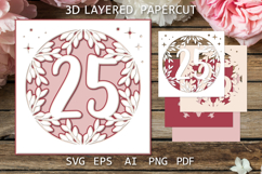 Greeting Card SVG, 25 Anniversary paper cutting template Product Image 1