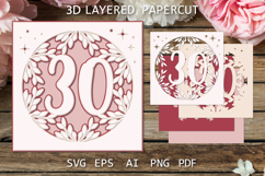 Greeting Card SVG, 30 Anniversary paper cutting template Product Image 1