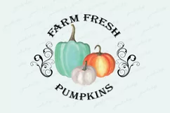 Farm fresh pumpkins clipart Watercolor Sublimation png Product Image 1