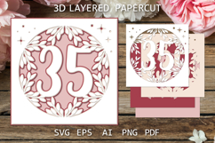 Greeting Card SVG, 35 Anniversary paper cutting template Product Image 1