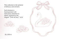 Dreamy Swans &amp; Lilies. Toile De Joue Product Image 3